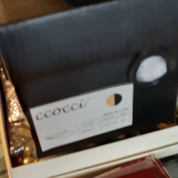 CCOCCI BLACK WHITE SNOW LEOPARD SLIDES MULES - Picture 3 of 3